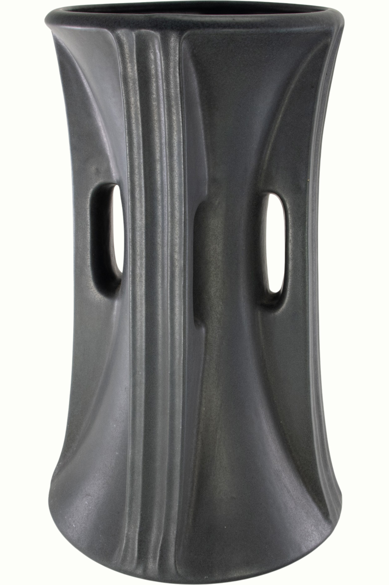 A rare and massive Teco Pottery floor vase. Estimate: $2,000–$4,000