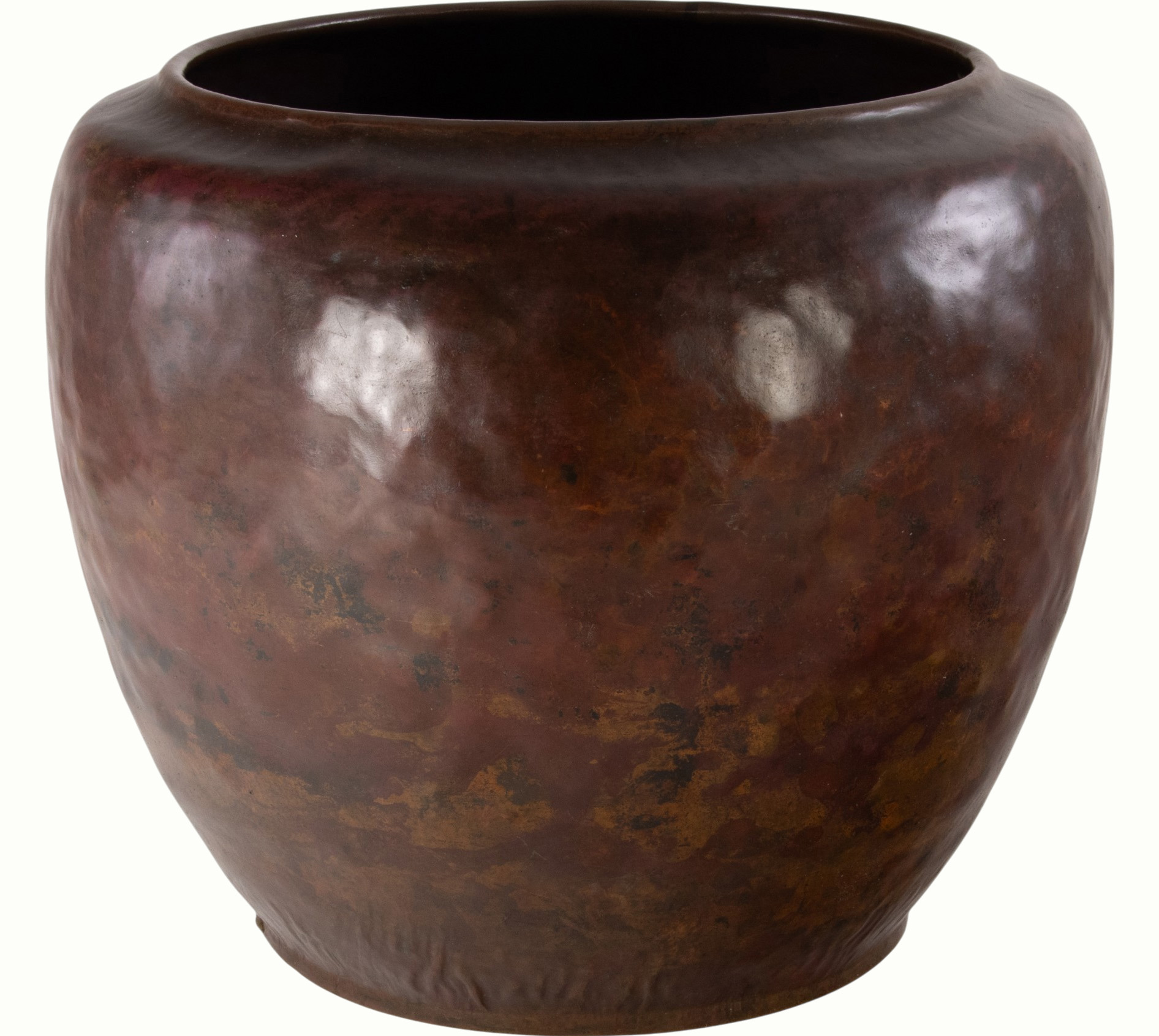 A Dirk van Erp hammered copper red warty jardinière. Sold: $25,200