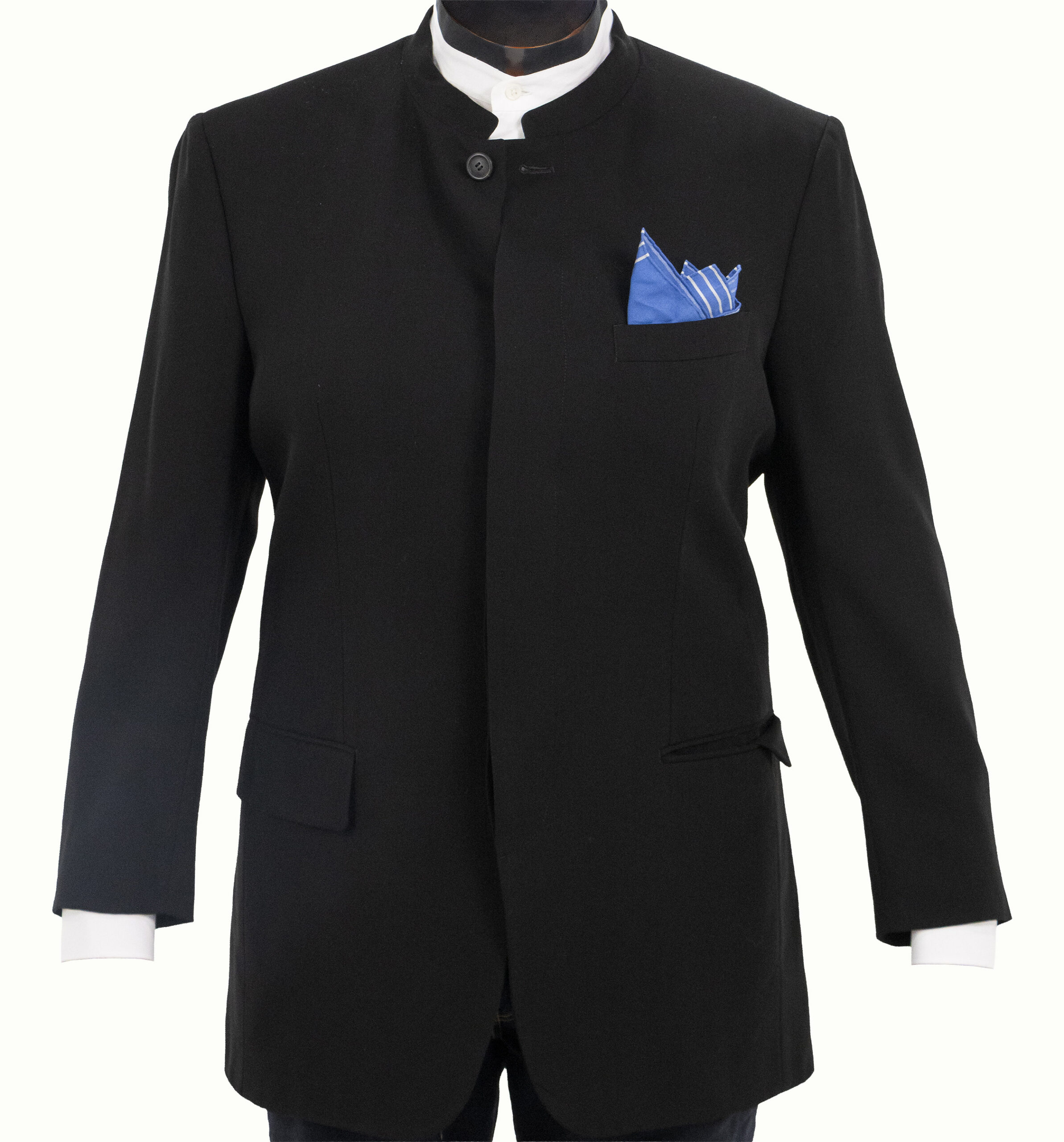 An Issey Miyake men’s mandarin collar blazer. Provenance: The Estate of Michael Tilson Thomas Estimate: $200–$300