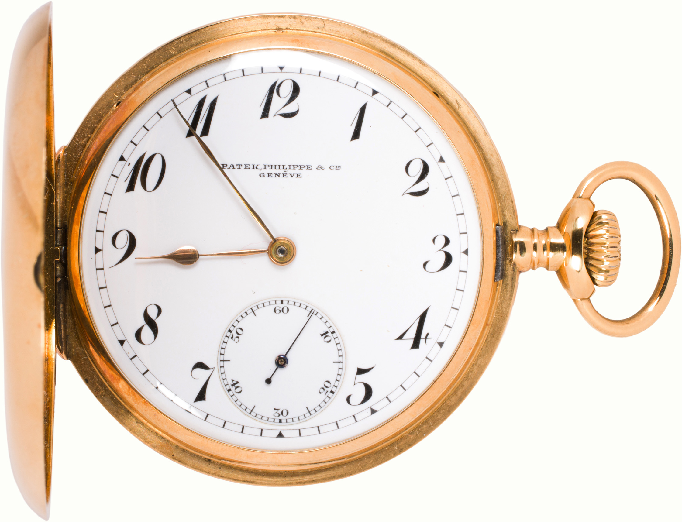 A Patek Philippe 18k gold pocket watch. Estimate: $3,000–$5,000