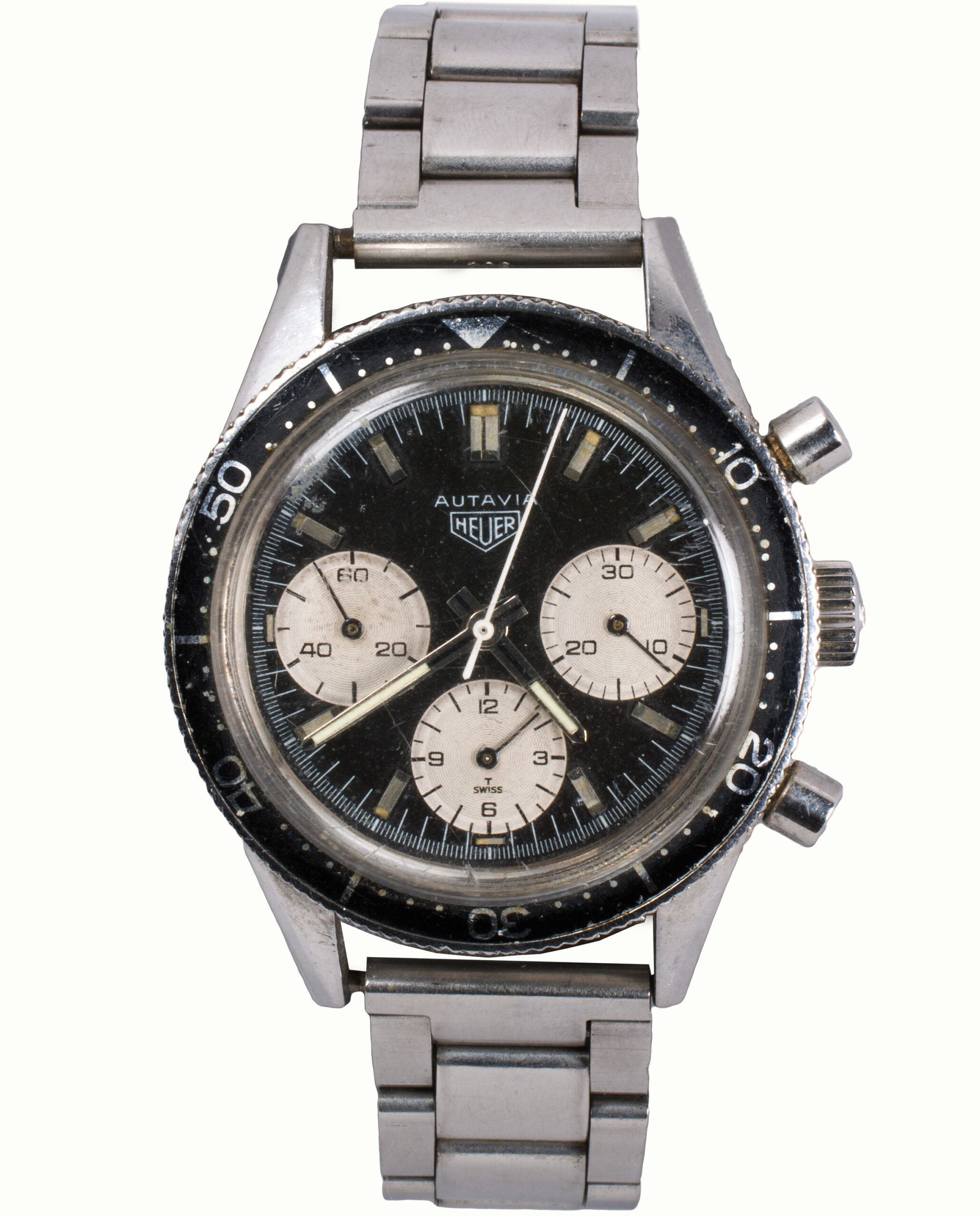A Heuer Autavia Jochen stainless steel watch. Estimate: $4,000–$8,000