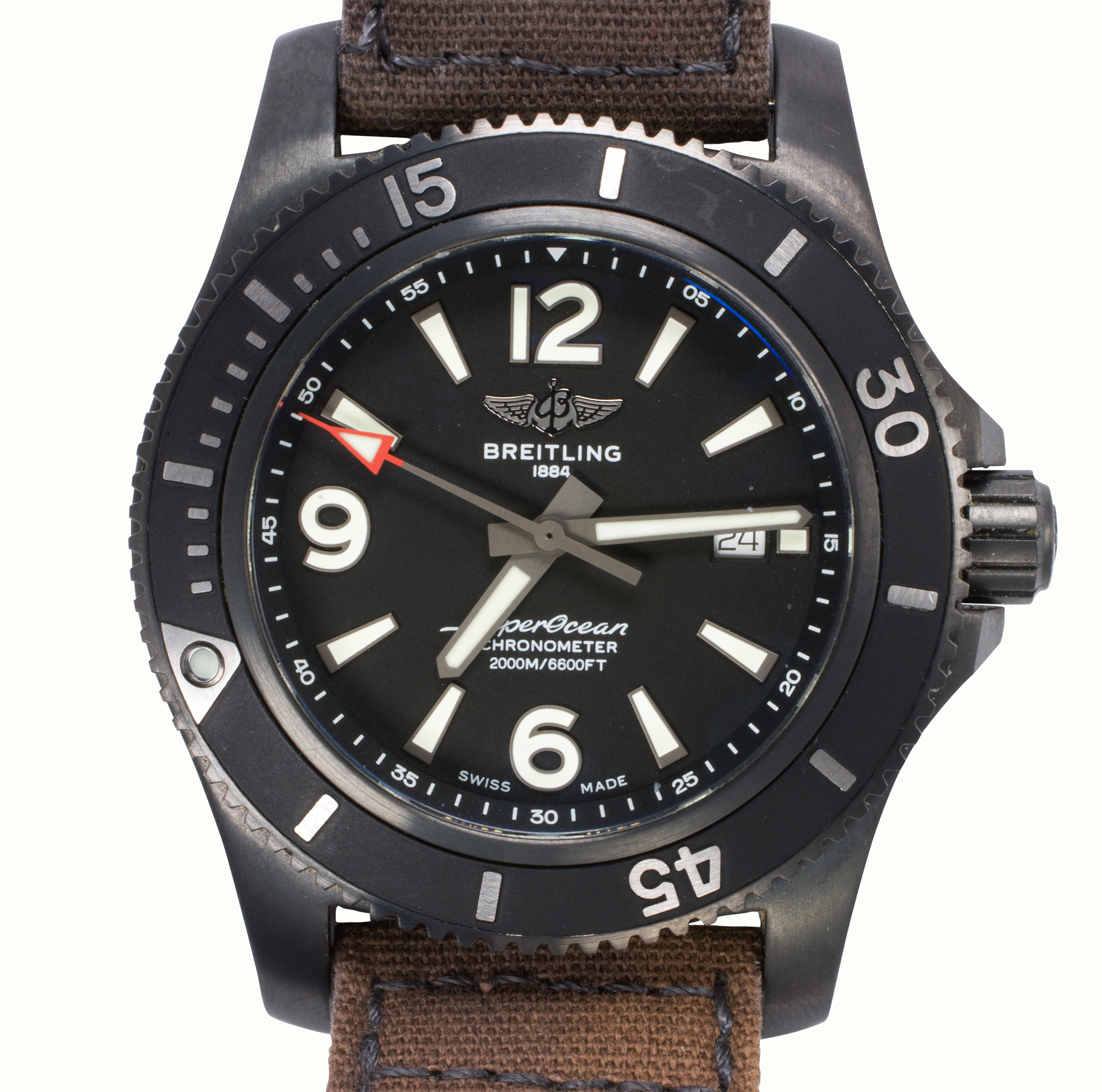 A Breitling Superocean II Automatic 46 stainless steel watch. Estimate: $2,000–$4,000